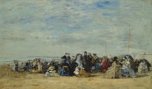 トルヴィルのビーチ、1866 作： Eugene Louis Boudin